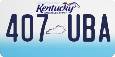 KY license plate 407UBA