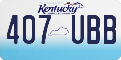 KY license plate 407UBB