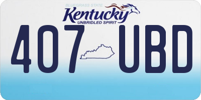 KY license plate 407UBD