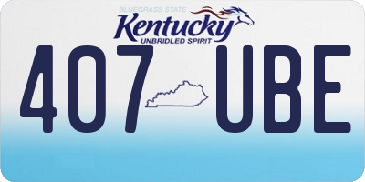 KY license plate 407UBE