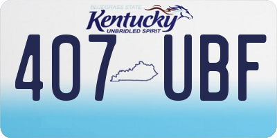 KY license plate 407UBF