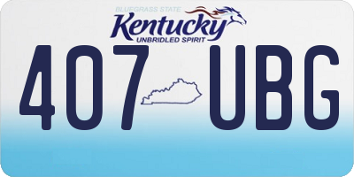 KY license plate 407UBG