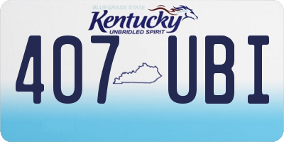 KY license plate 407UBI