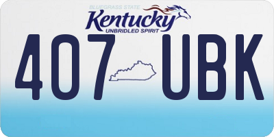 KY license plate 407UBK