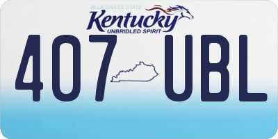 KY license plate 407UBL
