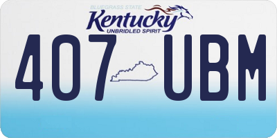 KY license plate 407UBM