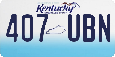 KY license plate 407UBN