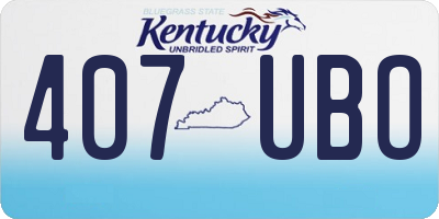 KY license plate 407UBO