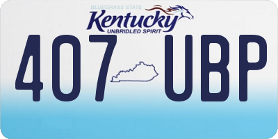 KY license plate 407UBP