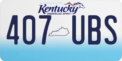 KY license plate 407UBS