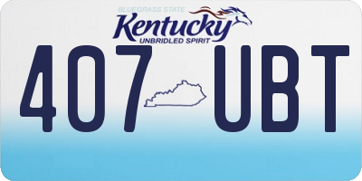 KY license plate 407UBT