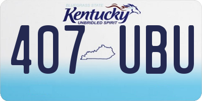 KY license plate 407UBU