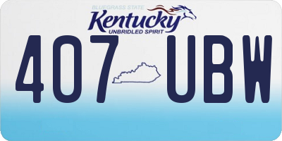 KY license plate 407UBW