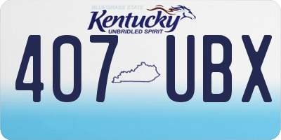 KY license plate 407UBX