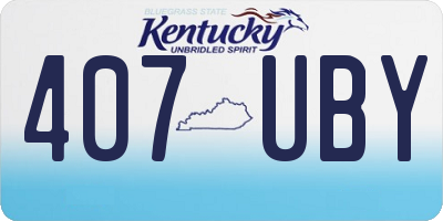 KY license plate 407UBY