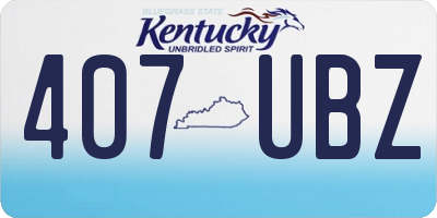 KY license plate 407UBZ
