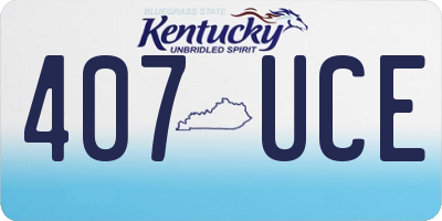 KY license plate 407UCE