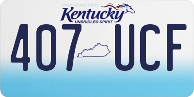KY license plate 407UCF