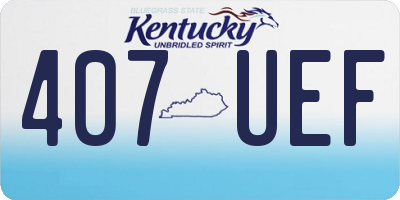 KY license plate 407UEF