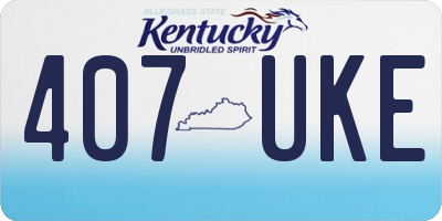 KY license plate 407UKE