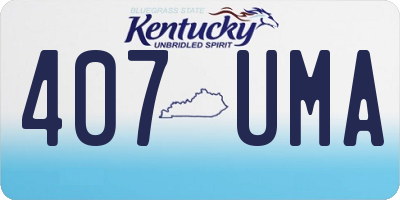KY license plate 407UMA