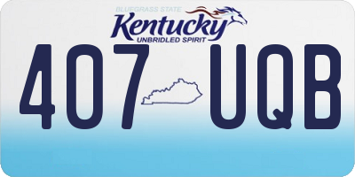 KY license plate 407UQB