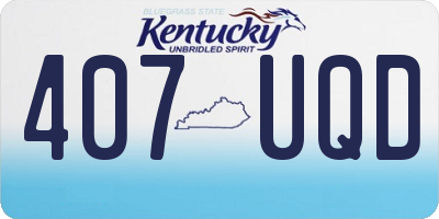 KY license plate 407UQD