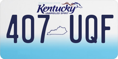 KY license plate 407UQF