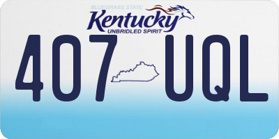KY license plate 407UQL
