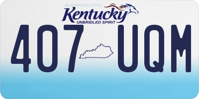 KY license plate 407UQM