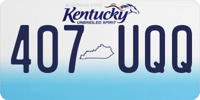 KY license plate 407UQQ