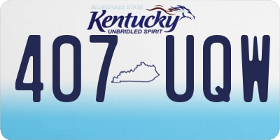 KY license plate 407UQW