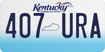 KY license plate 407URA