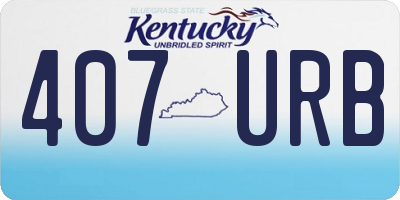 KY license plate 407URB