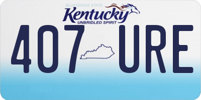 KY license plate 407URE