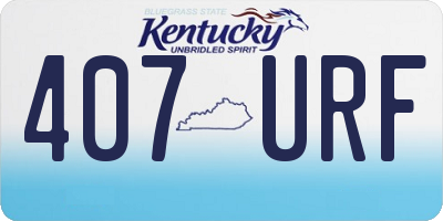 KY license plate 407URF