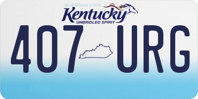 KY license plate 407URG