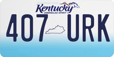 KY license plate 407URK