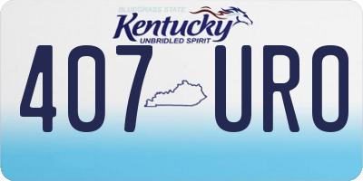 KY license plate 407URO