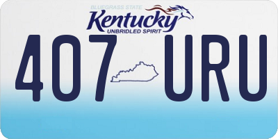 KY license plate 407URU