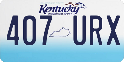KY license plate 407URX