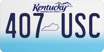 KY license plate 407USC