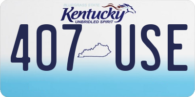 KY license plate 407USE