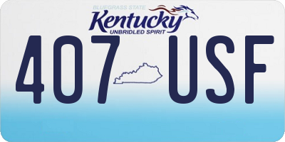 KY license plate 407USF