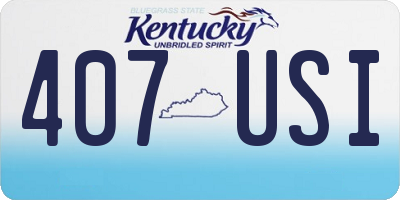 KY license plate 407USI