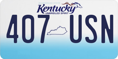 KY license plate 407USN