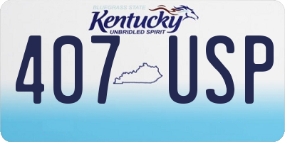 KY license plate 407USP