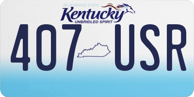 KY license plate 407USR