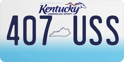 KY license plate 407USS