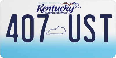 KY license plate 407UST